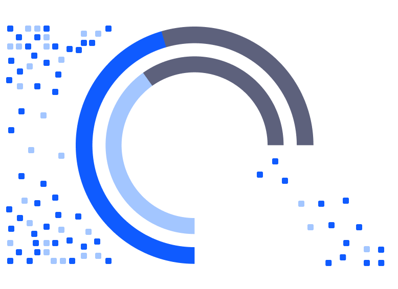 Circular graph with a target score and a predicted score on it